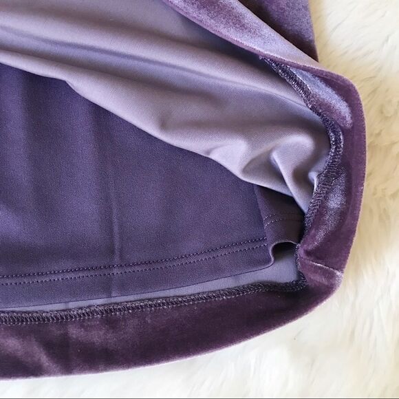 ELIZA J Velvet Off The Shoulder Dress Long Sleeve Short Sheath Purple Size 8 New - Picture 10 of 16